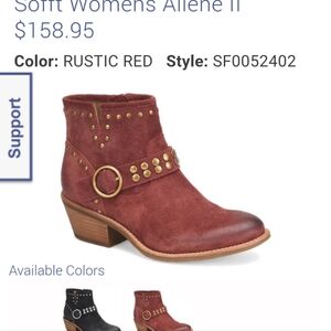 NWB Size 7. Soft Allene ll Brick Red Booty